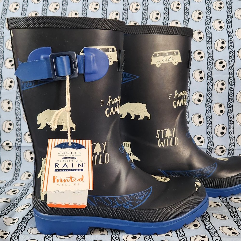 NWT Joules Right As Rain Collection Printed Wellies